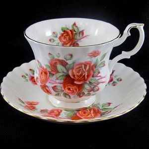 Vintage Royal Albert Bone China - "Centennial Rose" Cup & Saucer